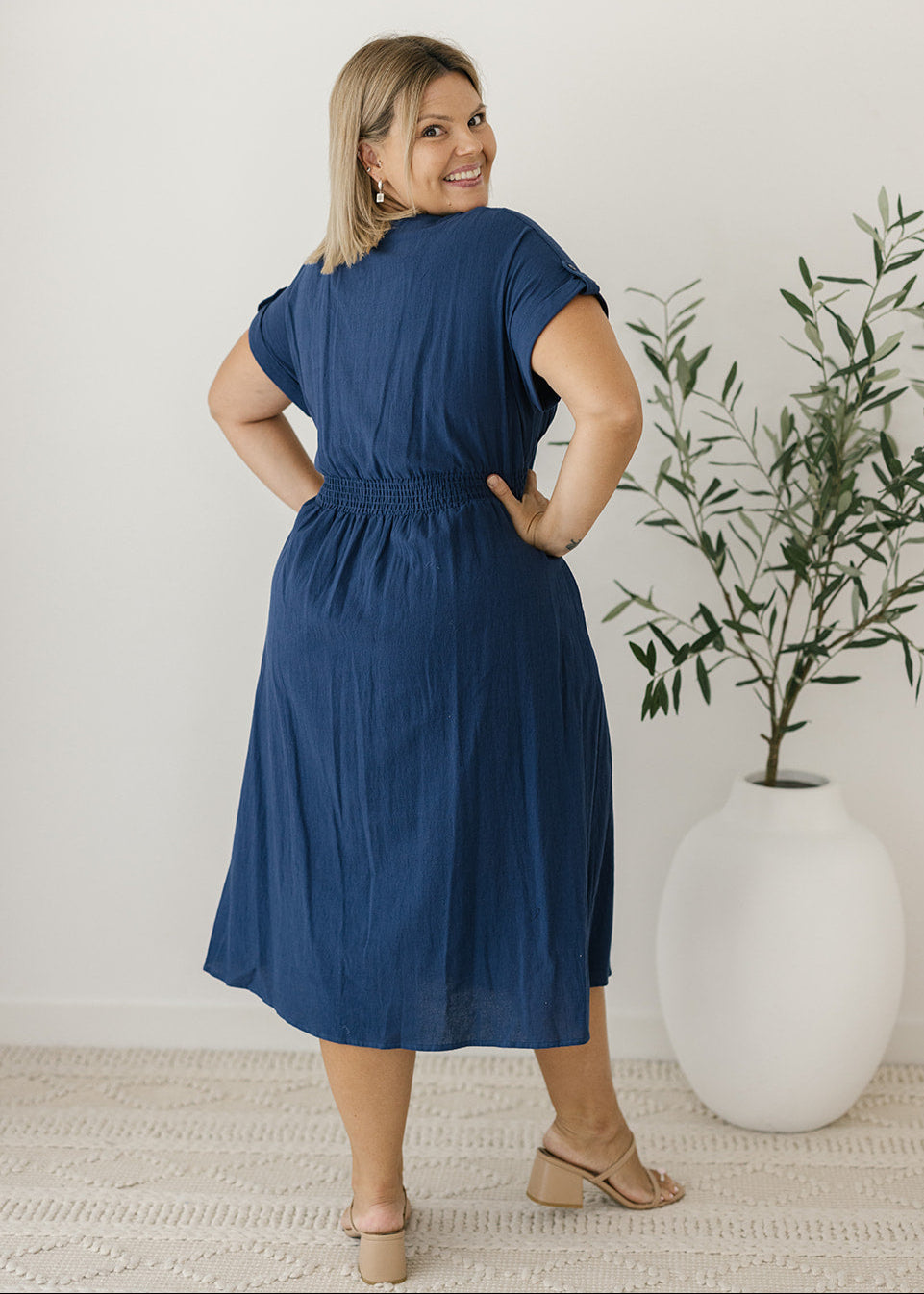 Charlie Midi Dress in Navy