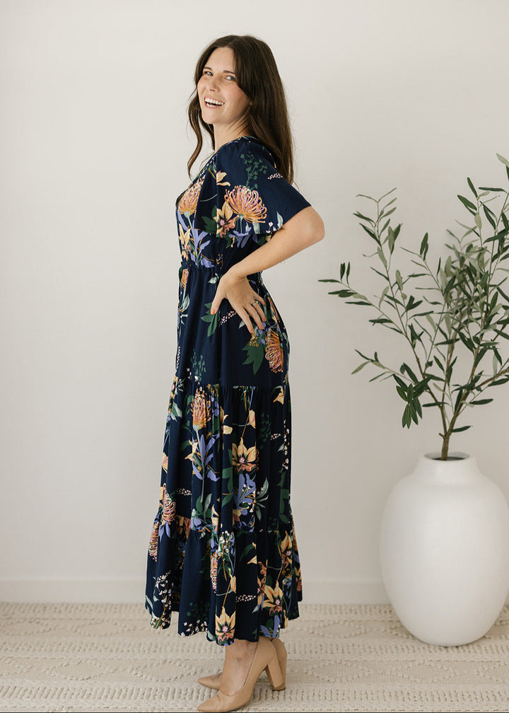 Harper Maxi Dress in Midnight Bloom