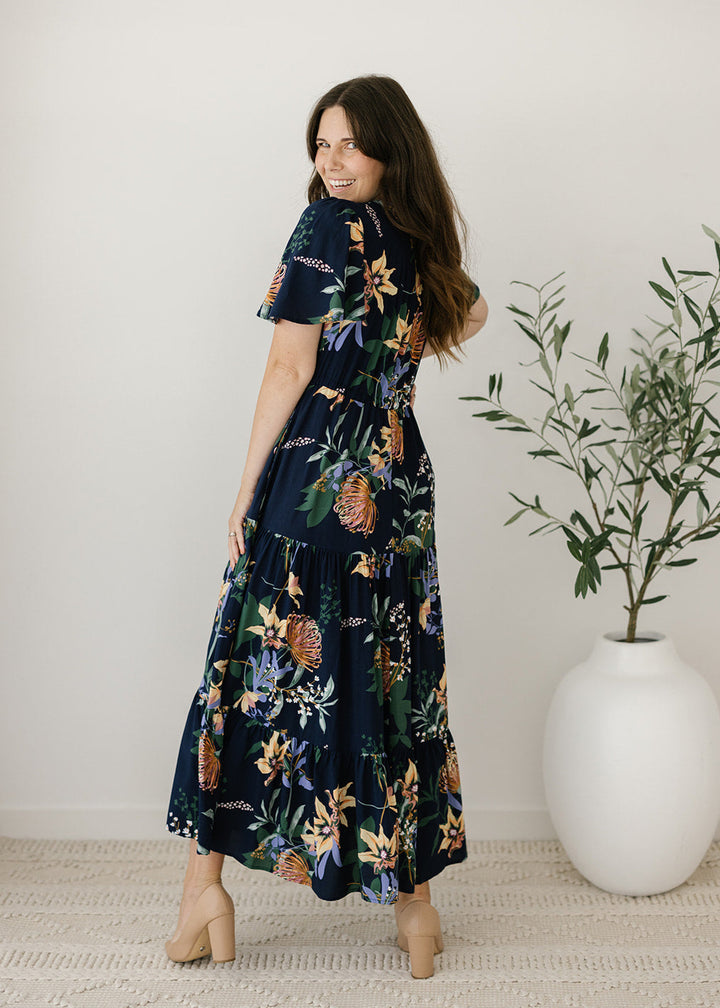 Harper Maxi Dress in Midnight Bloom