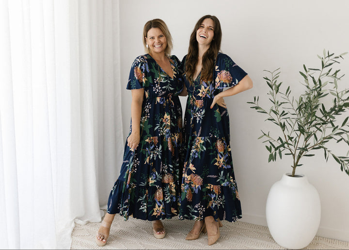 Harper Maxi Dress in Midnight Bloom