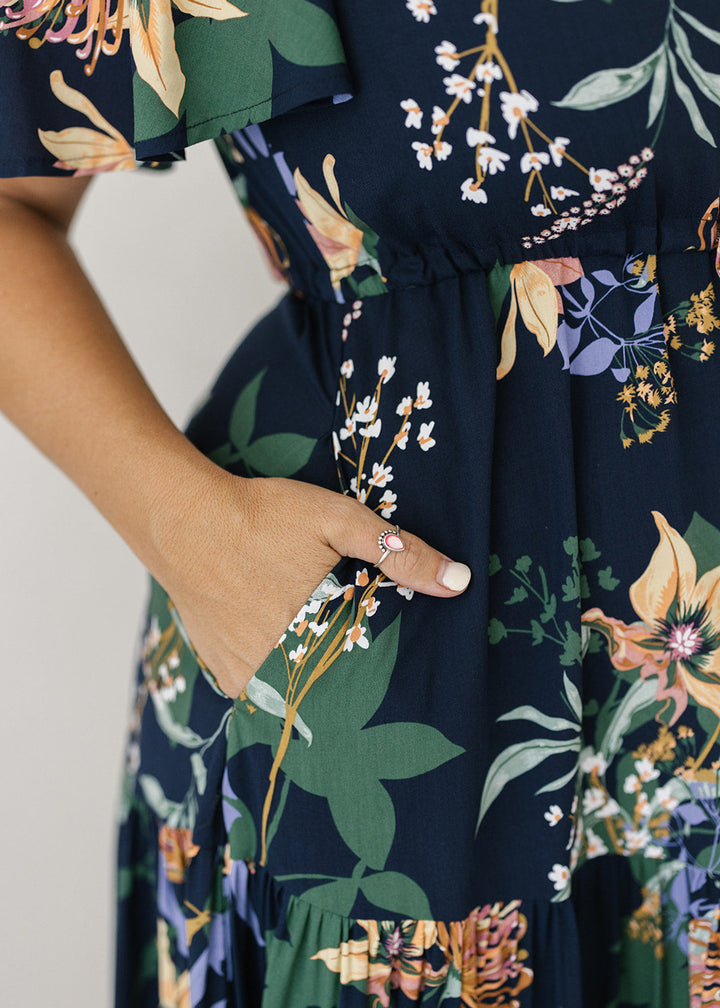 Harper Maxi Dress in Midnight Bloom