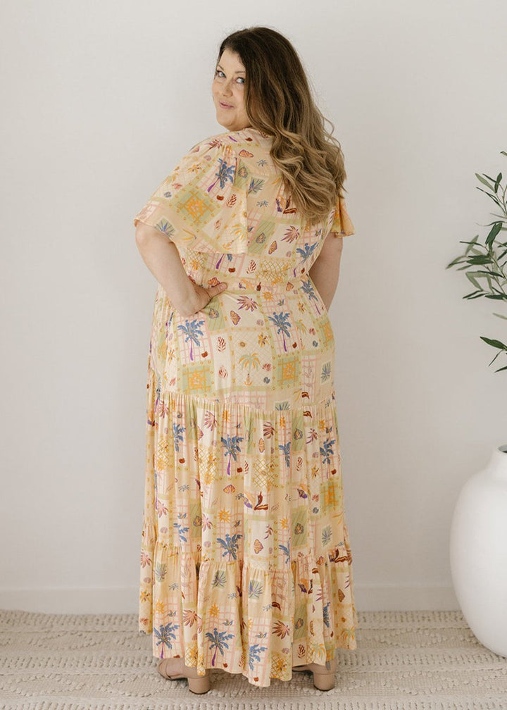 Harper Maxi Dress in Peach Vacay