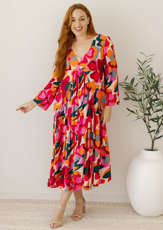 Juniper Maxi Dress - Women's bump-friendly retro smock style maxi dress ...