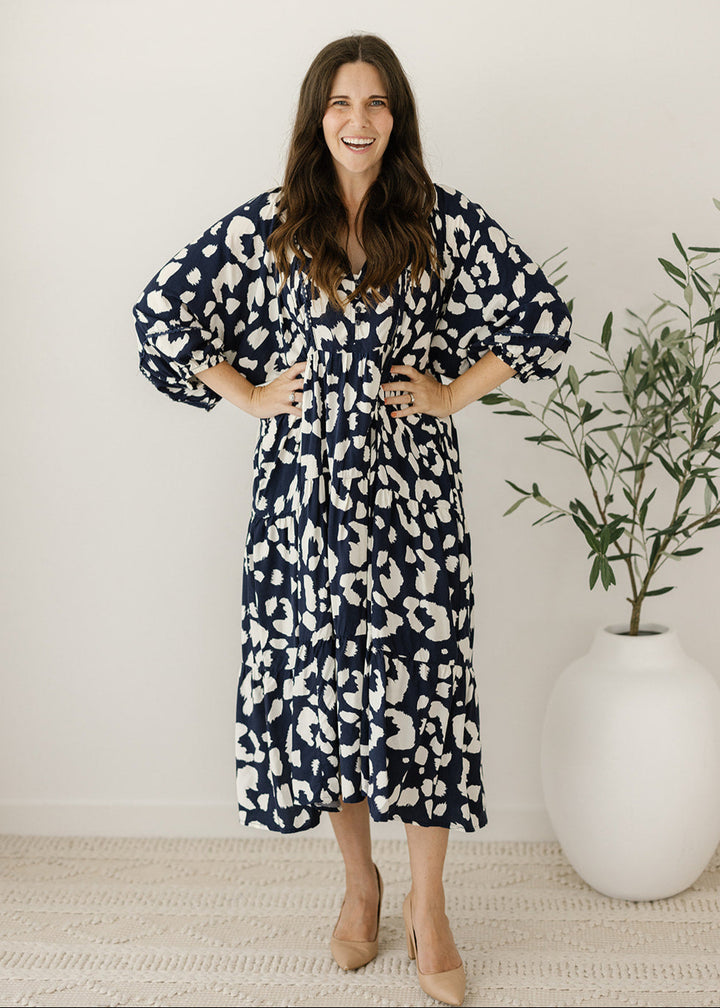 Lewis Maxi Dress in Wild Navy