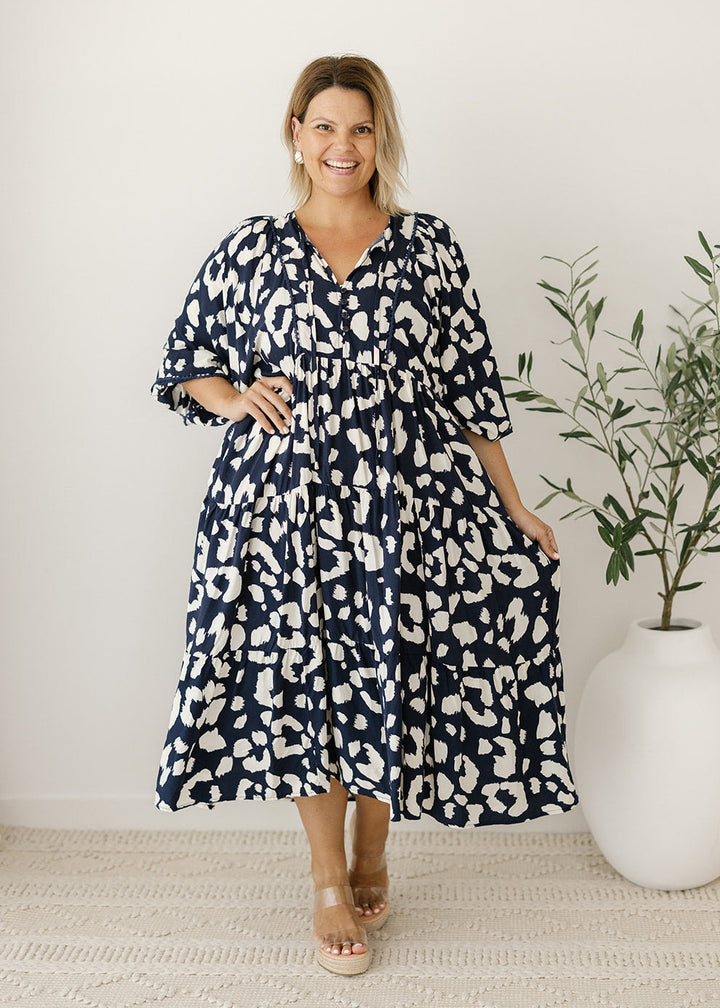 Lewis Maxi Dress in Wild Navy