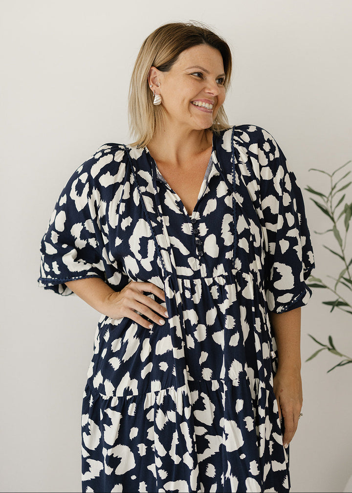 Lewis Maxi Dress in Wild Navy