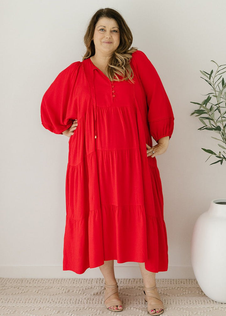 Lewis Maxi Dress in Red