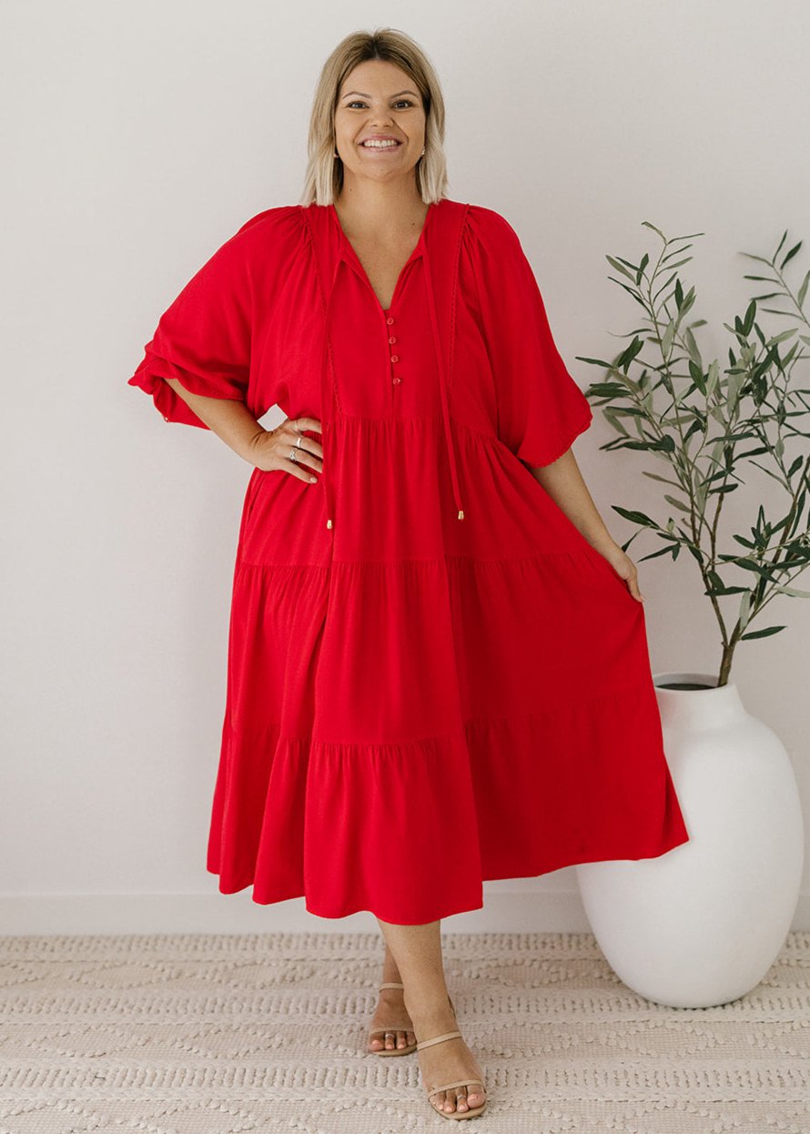 Lewis Maxi Dress in Red