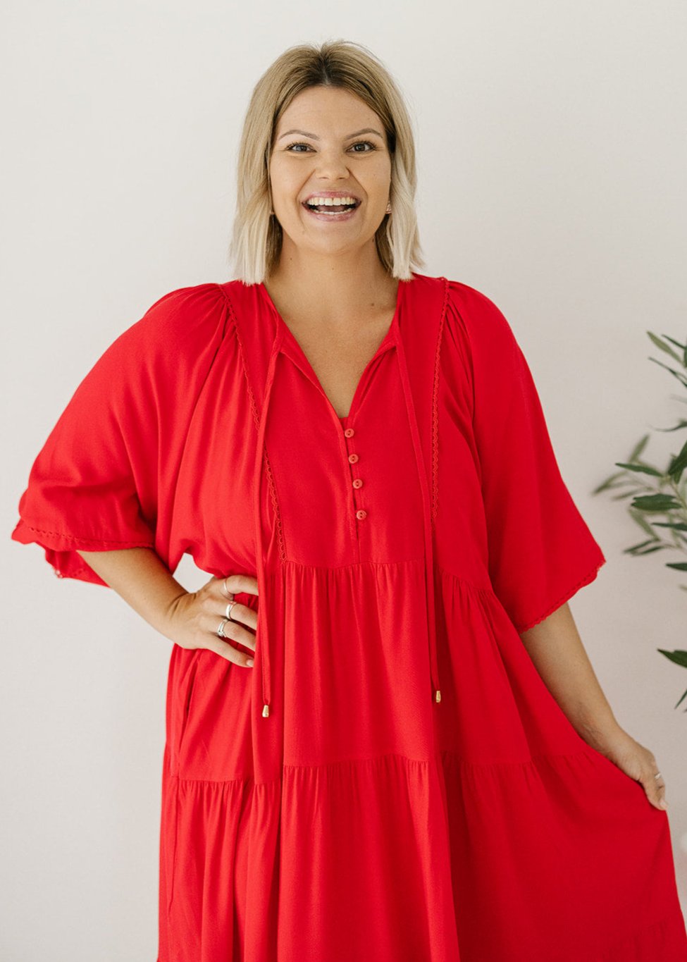 Lewis Maxi Dress in Red