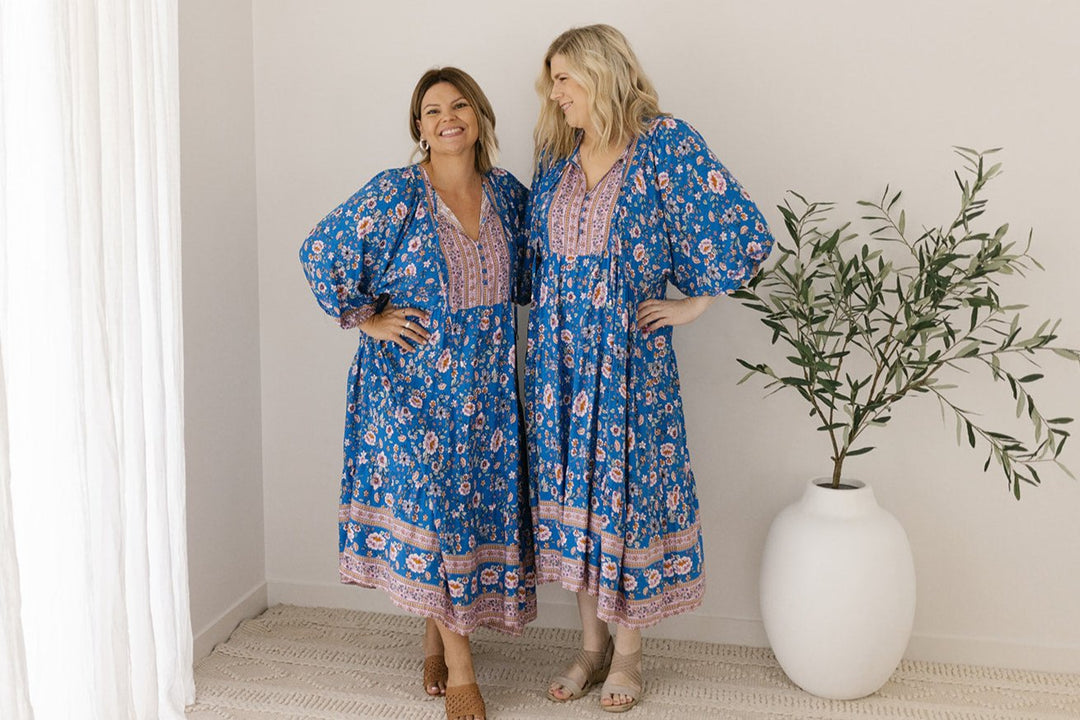 bump-friendly floral print smock-style maxi dress 