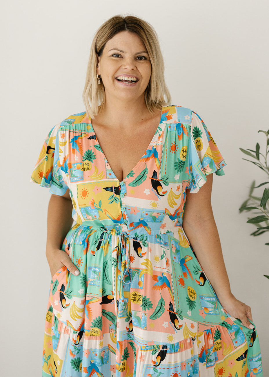 Lorelai Midi Dress in Paradiso