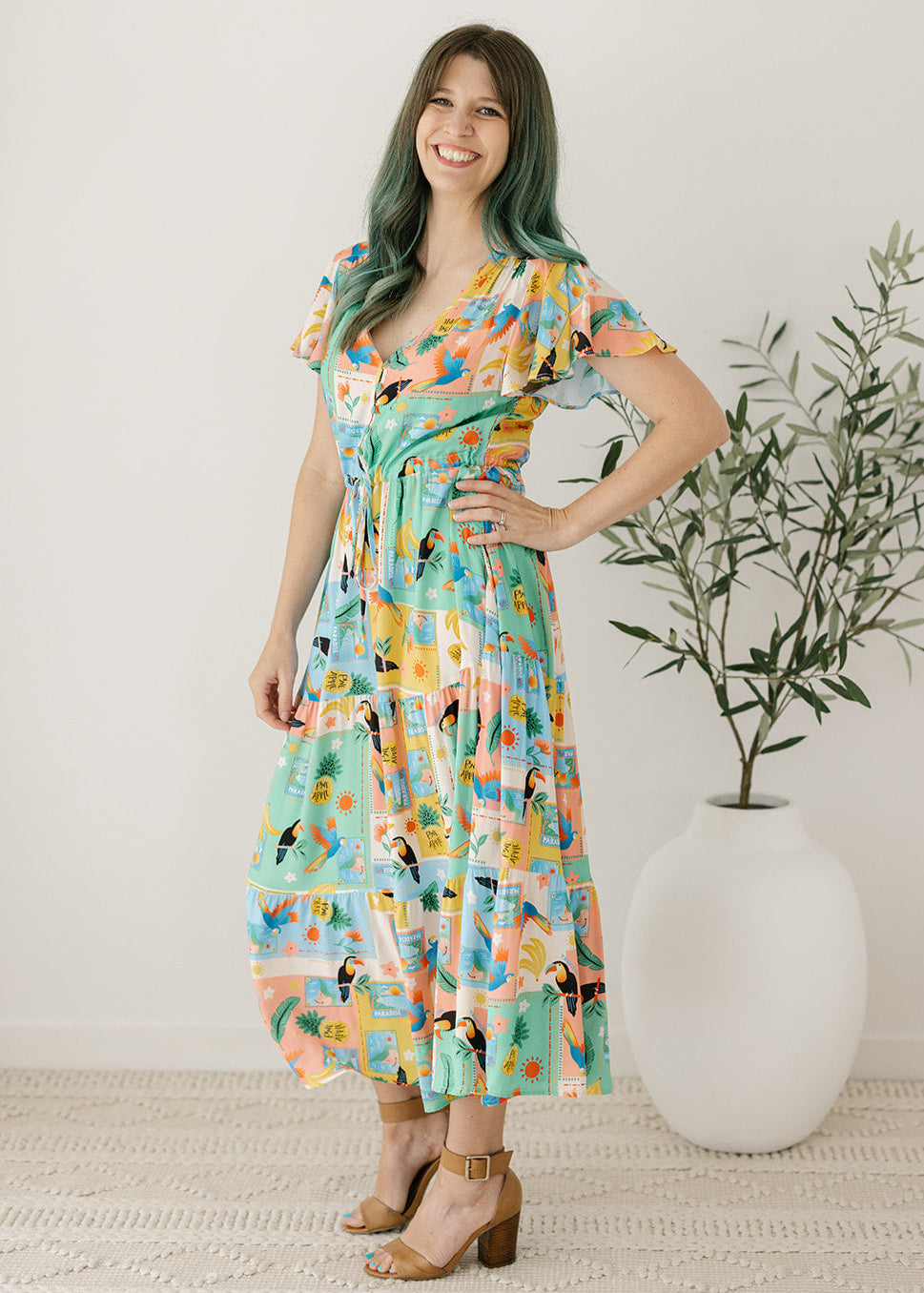 Lorelai Midi Dress in Paradiso