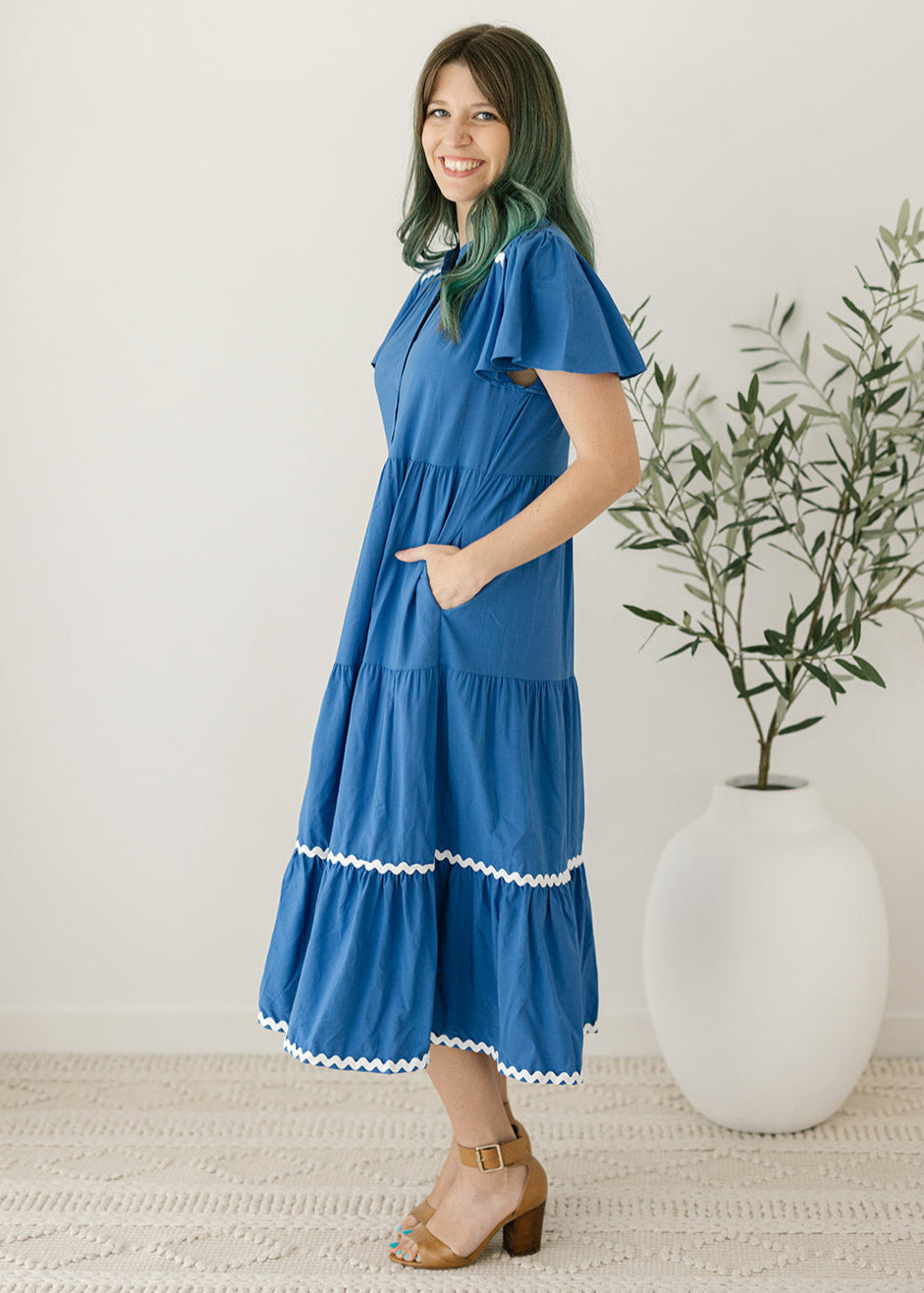 Naomi Midi Dress in Colbolt