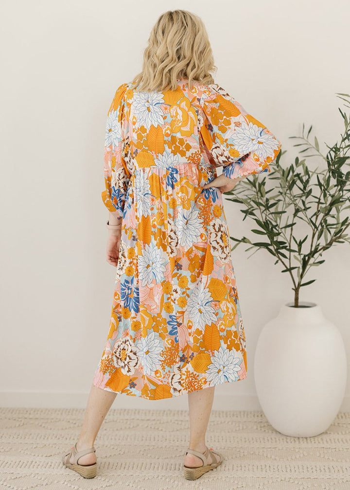 breast-feeding friendly smock-style maxi dress 