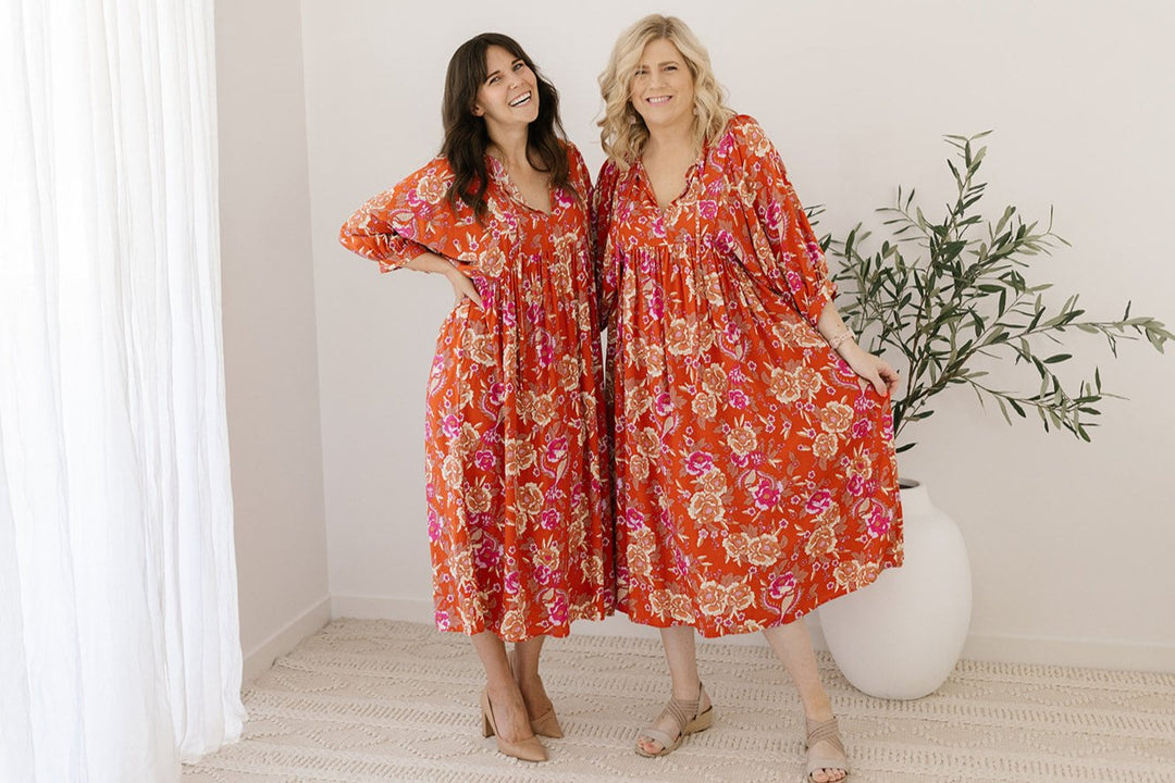 bump-friendly floral print smock-style maxi dress