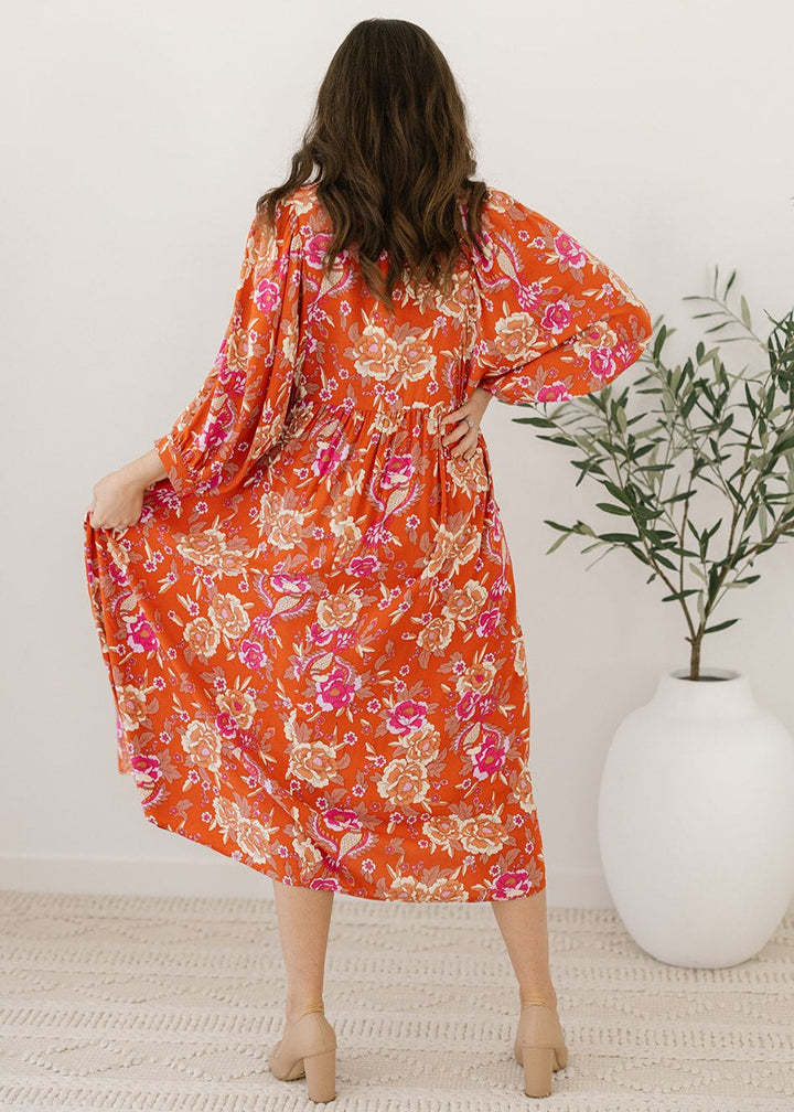 breast-feeding friendly smock-style maxi dress 