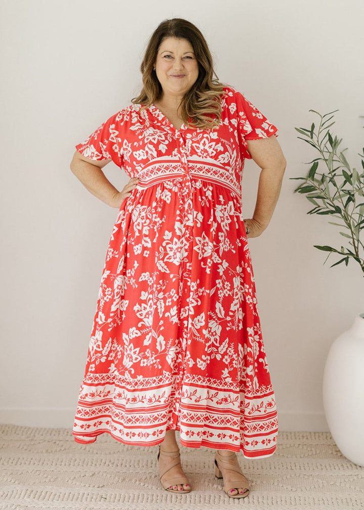 Scarlet Midi Dress in Noel